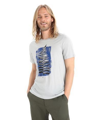 Pánské Tričko Icebreaker Merino Tech Lite II Krátké Sleeve Fern Imprint Béžový | CZ 1759NWYB